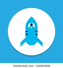 Rocket icon colored symbol. Premium quality isolated shuttle element in trendy style.
