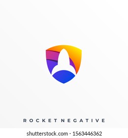 Rocket Icon Colorful Illustration Vector Design Template. Suitable for Creative Industry, Multimedia, Entertainment, Educations, Shop, and any related Business