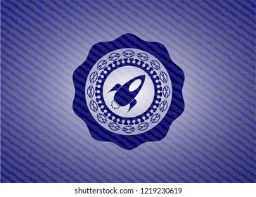 rocket icon with denim texture