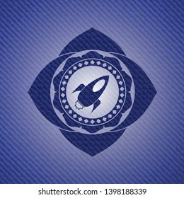 rocket icon with denim texture