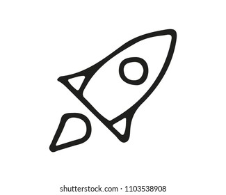 rocket icon design illustration,hand drawn style design, designed for web and app
