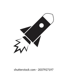 Diseño de icono de cohete aislado en fondo blanco