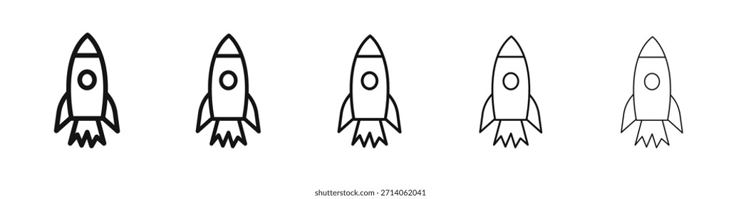 Raketen-Symbol-Design, Logo, App, UI. Vektorgrafik, EPS