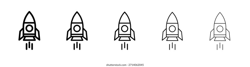 Raketen-Symbol-Design, Logo, App, UI. Vektorgrafik, EPS