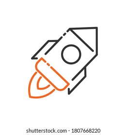 Rocket icon design on white background