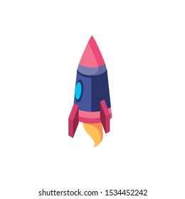 Rocket icon design, Spaceship aircraft start up shuttle technology and travel theme Vector illustration