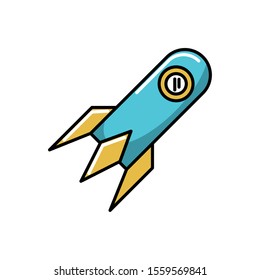 Rocket icon design, Spaceship aircraft start up shuttle technology and travel theme Vector illustration