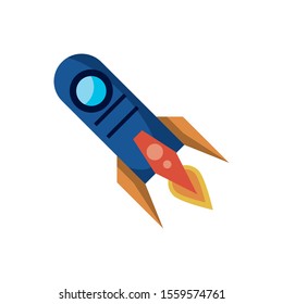 Rocket icon design, Spaceship aircraft start up shuttle technology and travel theme Vector illustration