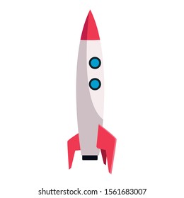Rocket icon design, Spaceship aircraft start up shuttle technology and travel theme Vector illustration