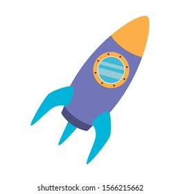 Rocket icon design, Spaceship aircraft start up shuttle technology and travel theme Vector illustration