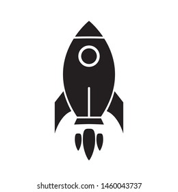Rocket icon design. Spaceship launcher icon design. Exploration rocket icon design. Rocket silhouette style icon design. Vector illustration.