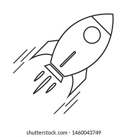 Rocket icon design. Rocket symbol design. Rocket outline style icon design. Vector illustration.