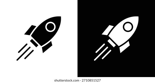 Vektorgrafik-Designsammlung für Raketensymbole. flache Symbole.