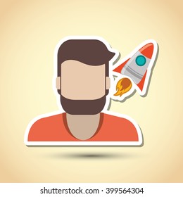 Rocket icon design, vector illustration
