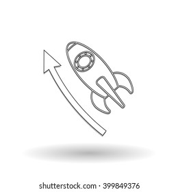rocket icon design, vector illustration