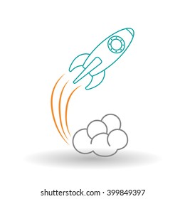 rocket icon design, vector illustration
