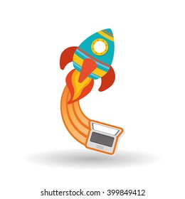 rocket icon design, vector illustration