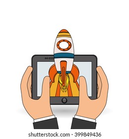 rocket icon design, vector illustration