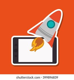 Rocket icon design, vector illustration