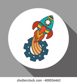 rocket icon design, vector illustration