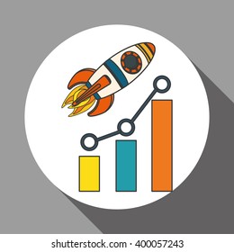 rocket icon design, vector illustration