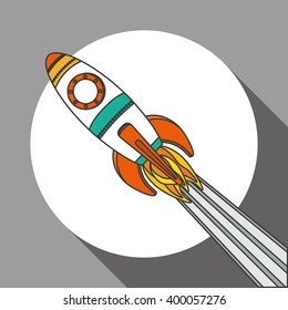 rocket icon design, vector illustration