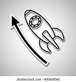 rocket icon design, vector illustration