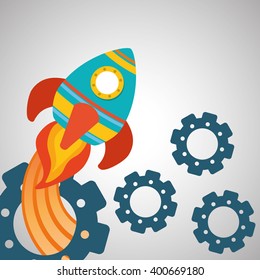 rocket icon design, vector illustration