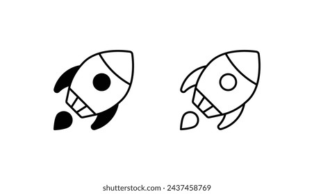 Rocket icon design with white background stock illustration