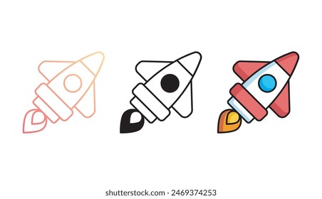 Rocket icon design with white background stock illustration