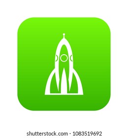 Rocket icon digital green for any design isolated on white vector illustration