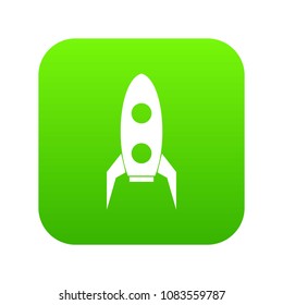 Rocket icon digital green for any design isolated on white vector illustration