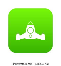 Rocket icon digital green for any design isolated on white vector illustration