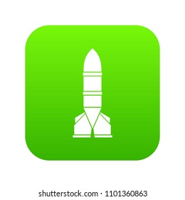 Rocket icon digital green for any design isolated on white vector illustration