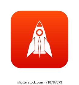 Rocket icon digital red for any design isolated on white vector illustration