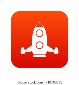 Rocket icon digital red for any design isolated on white vector illustration