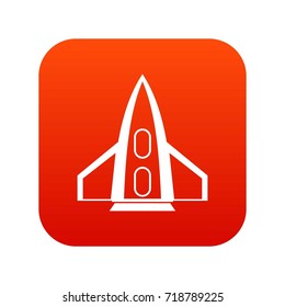 Rocket icon digital red for any design isolated on white vector illustration