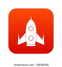 Rocket icon digital red for any design isolated on white vector illustration
