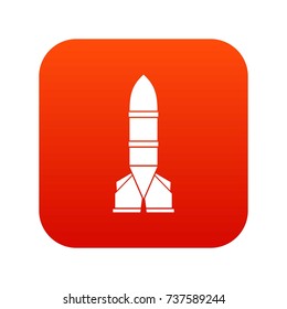 Rocket icon digital red for any design isolated on white vector illustration