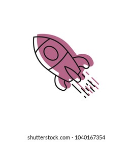 Rocket icon. Doodle illustration of Rocket vector icon for web and advertising
