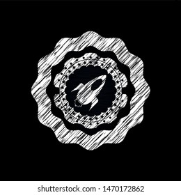 rocket icon drawn with chalkboard texture