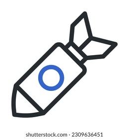 rocket icon duocolor grey blue colour military vector army element and symbol perfect.