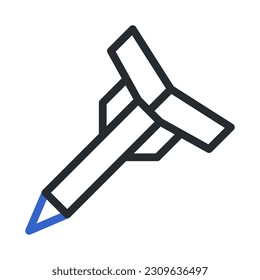 rocket icon duocolor grey blue colour military vector army element and symbol perfect.