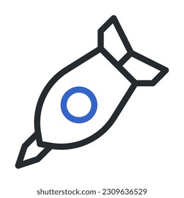 rocket icon duocolor grey blue colour military vector army element and symbol perfect.