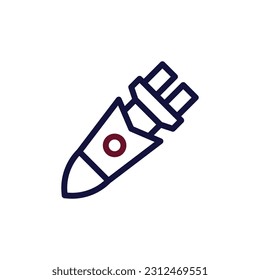 Icono de cohete duocolor maroon color navy militar vector elemento ejército y símbolo perfecto.
