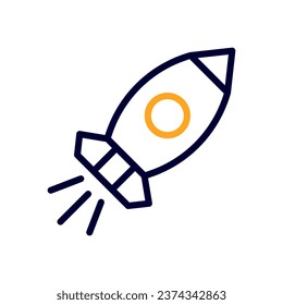 Icono de cohete duocolor negro de la ilustración del negocio elemento vector y símbolo perfecto.