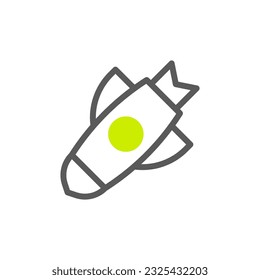 Rocket icon duotone grey vibrant colour military vector army element and symbol perfect.