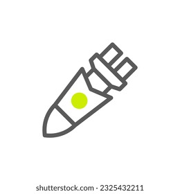 Icono de cohete duotone color vibrante gris elemento militar vector ejército y símbolo perfecto.