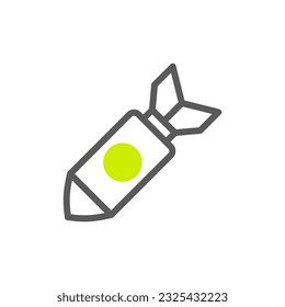 Rocket icon duotone grey vibrant colour military vector army element and symbol perfect.
