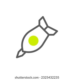 Rocket icon duotone grey vibrant colour military vector army element and symbol perfect.